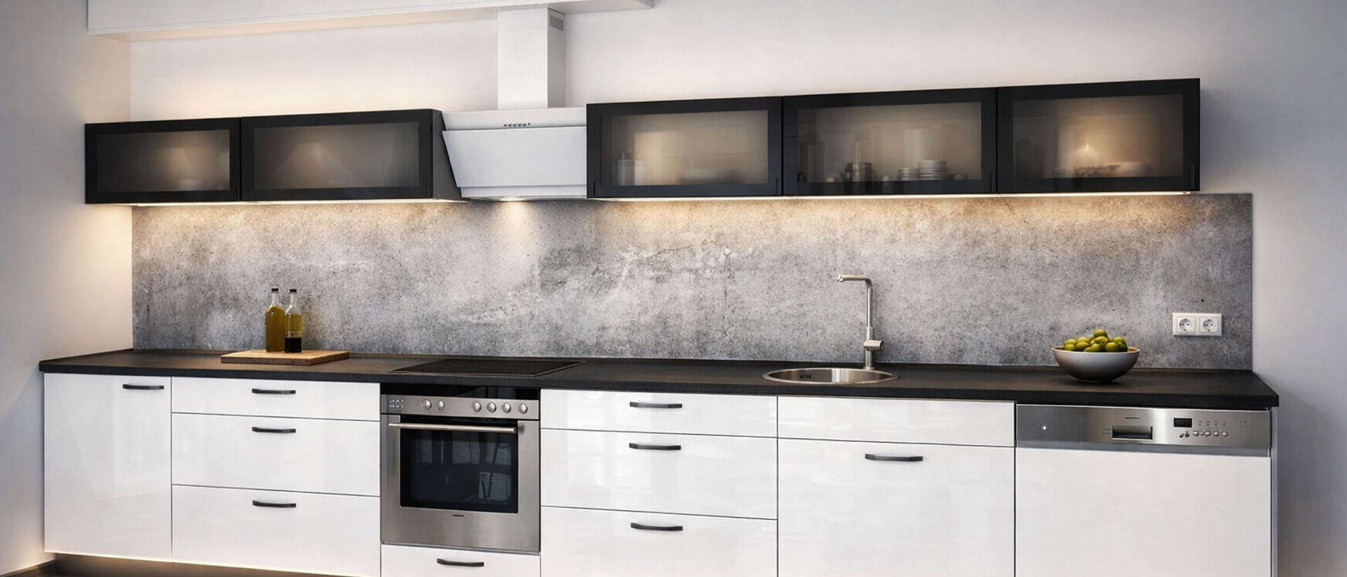 Küchenrückwand Folie in moderner Küche