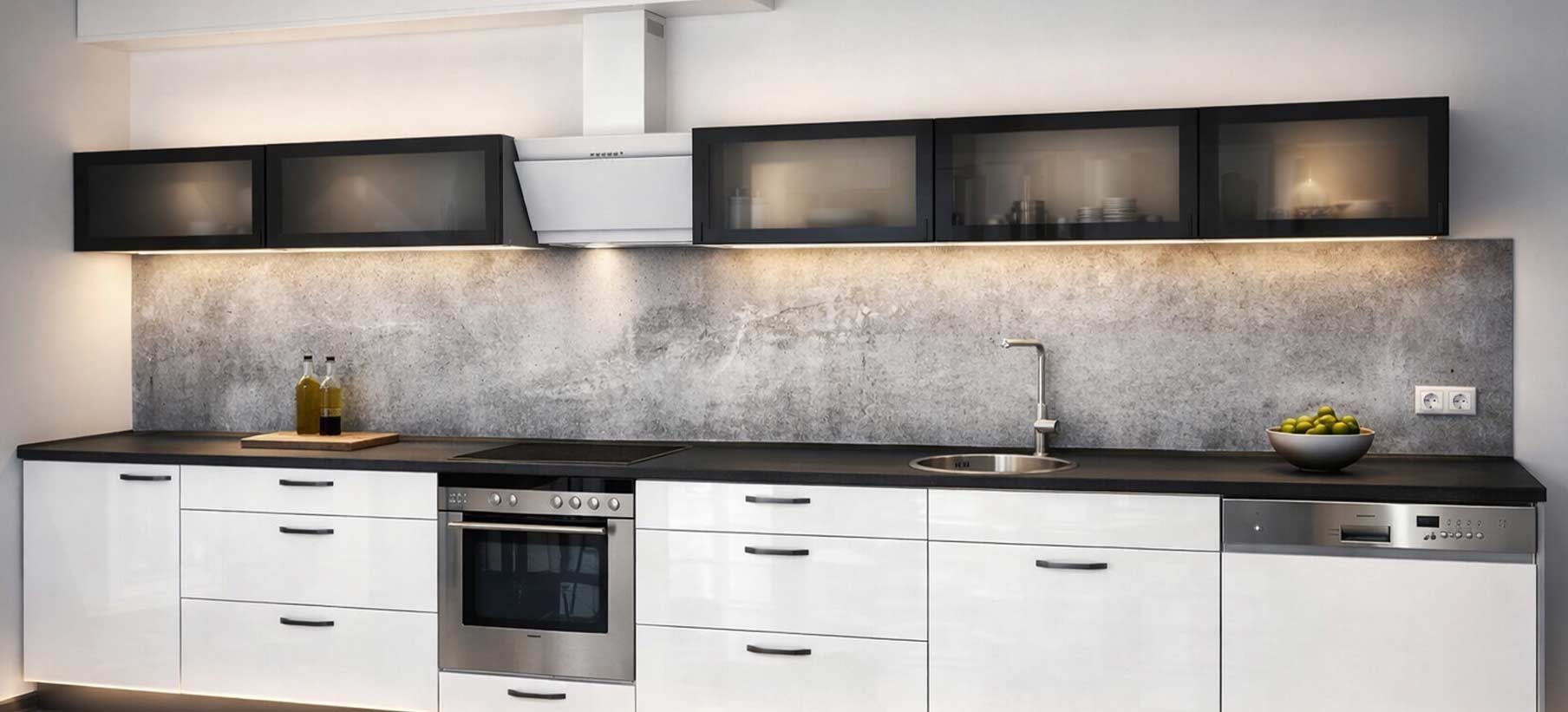 Küchenrückwand Folie in moderner Küche