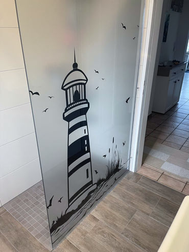Kundenbild: Sichtschutzfolie Dusche Leuchturm