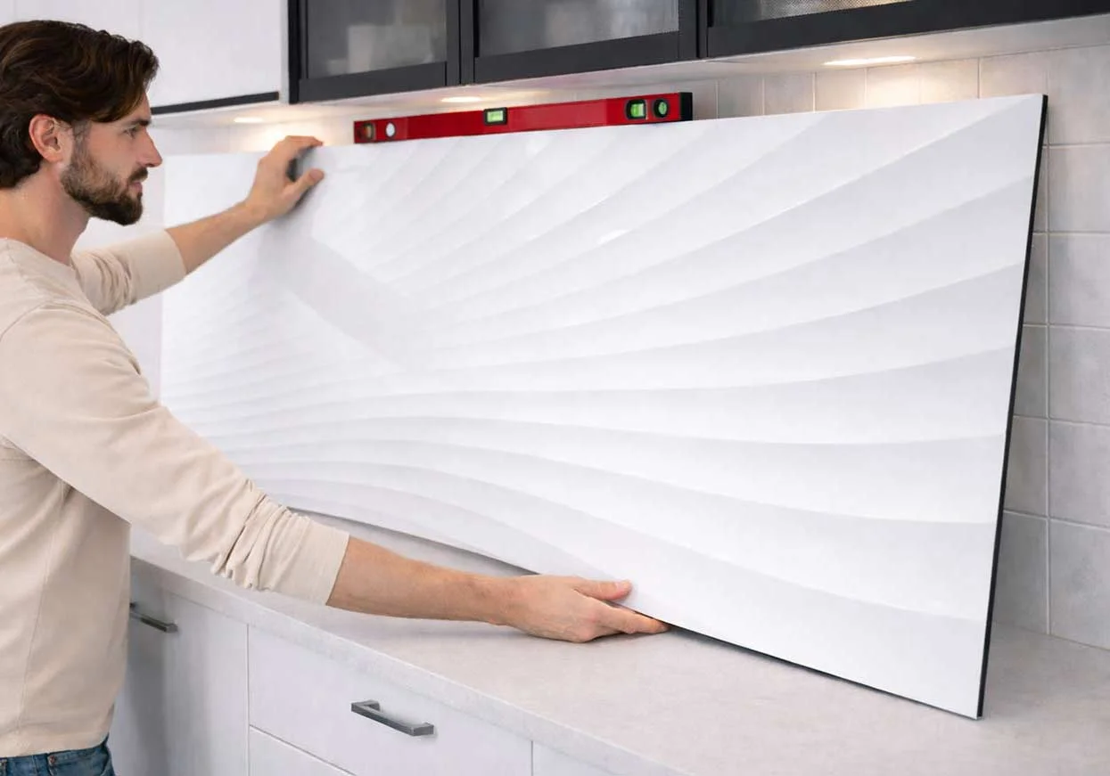 Robuste Küchenrückwand Platte in Glasoptik – formstabil und kratzfest