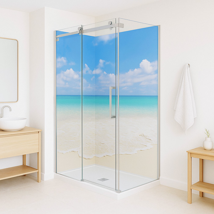 Duschrückwand Folie im Badezimmer