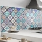 Preview: Küchenrückwand Aluverbund blau portugiesisches Mosaik Bild 2