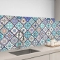 Preview: Küchenrückwand Aluverbund blau portugiesisches Mosaik Bild 3