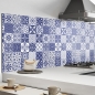 Mobile Preview: Küchenrückwand Aluverbund blau weiß Patchwork Bild 2