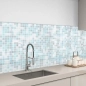 Preview: Küchenrückwand Aluverbund blaue Mosaik Fliesen Bild 3