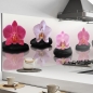 Preview: Küchenrückwand Aluverbund bunte Orchideen auf Massagestein Bild 1