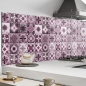 Mobile Preview: Küchenrückwand Aluverbund Maurian Tiles Purple Bild 2