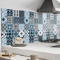 Mobile Preview: Küchenrückwand Aluverbund Retro Tiles Blue Bild 2