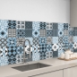 Preview: Küchenrückwand Aluverbund Retro Tiles Blue Bild 3