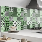 Mobile Preview: Küchenrückwand Aluverbund Retro Tiles Green Bild 2