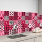 Preview: Küchenrückwand Aluverbund Retro Tiles Red Bild 3