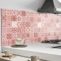 Preview: Küchenrückwand Aluverbund rote Patchwork Fliesen Bild 2