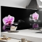 Mobile Preview: Küchenrückwand Aluverbund Spa Steine mit Orchideen Bild 1
