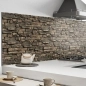Preview: Küchenrückwand Aluverbund Steinmauer braun Bild 2