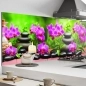 Mobile Preview: Küchenrückwand Aluverbund Zen Steine Orchidee Bild 1