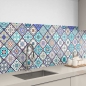 Mobile Preview: kuechenrueckwand folie blau portugiesisches mosaik bild 1