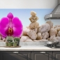 Mobile Preview: kuechenrueckwand folie lila orchidee mit steinen bild 2