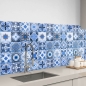 Mobile Preview: küchenrückwand folie Maurian Tiles Blue bild 1