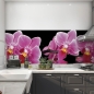Preview: kuechenrueckwand folie orchideen rosa schwarz bild 1