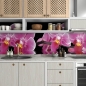 Mobile Preview: kuechenrueckwand folie orchideen rosa schwarz bild 3