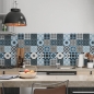 Mobile Preview: küchenrückwand folie Retro Tiles Blue bild 2