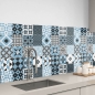 Mobile Preview: küchenrückwand folie Retro Tiles Blue bild 1