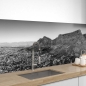 Preview: Küchenrückwand Folie Berge schwarz weiß Bild 1