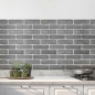 Preview: Küchenrückwand Folie graue Ziegelsteine Bild 1
