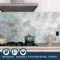 Preview: Küchenrückwand Folie Marmoroptik blau Bild 4