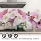 Preview: Küchenrückwand Folie Orchidee in Pink & Weiß Detailbild 1