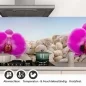 Preview: Küchenrückwand Folie Orchideen & Sandsteine Detailbild 1