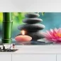 Preview: Küchenrückwand Folie Seerose & Zen-Steine Hauptbild