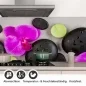 Preview: Küchenrückwand Folie Basaltsteine & Orchideen Detailbild 1