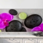 Preview: Küchenrückwand Folie Basaltsteine & Orchideen Hauptbild