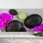 Preview: Küchenrückwand Folie Basaltsteine & Orchideen Hauptbild