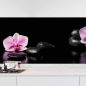 Preview: Küchenrückwand Folie Orchideenblüten in zartem Rosa-Violett Hauptbild