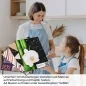 Preview: Küchenrückwand Folie asiatische Ruhe - Bambus & weiße Blüten A4 Muster