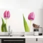 Preview: Küchenrückwand Folie rosa Tulpen - Frühlingshafte Leichtigkeit Hauptbild