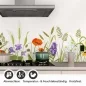 Preview: Küchenrückwand Folie Naturwiese - Zeitloses Design mit Gräsern und Blumen Detailbild 1