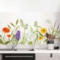 Preview: Küchenrückwand Folie Naturwiese - Zeitloses Design mit Gräsern und Blumen Hauptbild