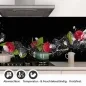 Preview: Küchenrückwand Folie Brombeeren, Himbeeren & Minze im Wassereffekt Detailbild 1