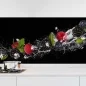Preview: Küchenrückwand Folie Brombeeren, Himbeeren & Minze im Wassereffekt Hauptbild 1