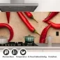 Preview: Küchenrückwand Folie Scharfe Chilis - Würze für Ihre Küche Detailbild 1