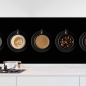 Preview: Küchenrückwand Folie Kaffee Tassen - Vielfalt auf schwarzem Hintergrund Hauptbild 1