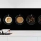 Preview: Küchenrückwand Folie Kaffee Tassen - Vielfalt auf schwarzem Hintergrund Hauptbild 1