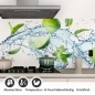 Preview: Küchenrückwand Folie spritzige Limetten & Minzen Detailbild 1