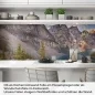 Preview: Küchenrückwand Folie Gebirgspanorama, Fluss & Fichtenwald Artikelbild 1