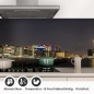 Preview: Küchenrückwand Folie Bostons Skyline bei Nacht Detailbild 1