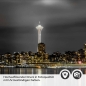 Preview: Küchenrückwand Folie Skyline-Lichter im Spiegel des Sees Detailbild 2