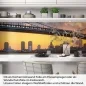 Preview: Küchenrückwand Folie Brücke & Stadt im feurigem Licht Artikelbild 1